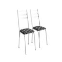 Ver imagem 1 de Kit 2 Cadeiras para Sala de Jantar Milla Branco/Mosaico Silver