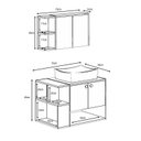Ver imagem 3 de Conjunto Gabinete de Banheiro com Cuba e Espelheira 2 Portas e Nichos 70cm Torino Preto/Freijó