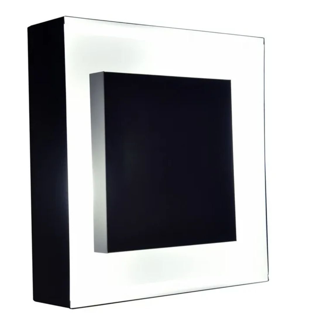 Lustre Plafon de Sobrepor E27 30x30 Preto com Branco - 5