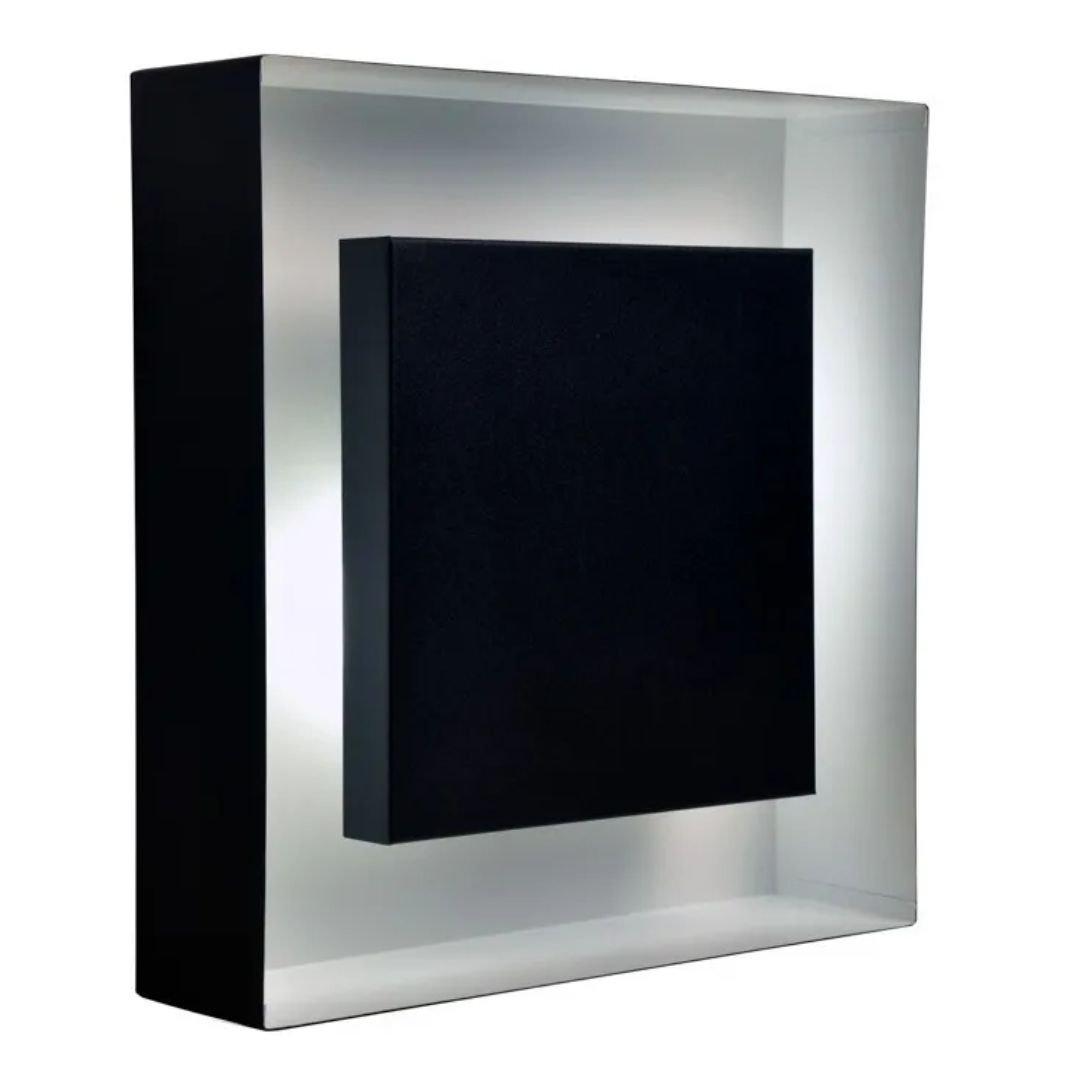 Lustre Plafon de Sobrepor E27 30x30 Preto com Branco