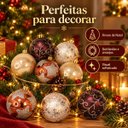 Ver imagem 4 de Kit 9 Bolas de Natal Decoradas 8cm Dinatale Sortidas com Glitter