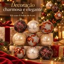 Ver imagem 5 de Kit 9 Bolas de Natal Decoradas 8cm Dinatale Sortidas com Glitter