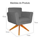 Ver imagem 5 de Poltrona Decorativa Isabela em Tressê Pés Madeira Giratório Suede Cinza - Ds Estofados