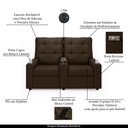 Ver imagem 4 de Poltrona do Papai Reclinável Sala de Cinema 2 Lugares Manual Baú Usb Veludo Marrom