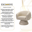 Ver imagem 4 de Poltrona Giratória Orgânica Maya Tecido Linho Courino Design Redondo Sala Quarto Suporta 150kg:linho