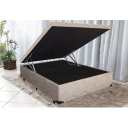 Cama Box Top Baú Casal Bege Suede - 2