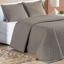Ver imagem 1 de Conjunto Cama Casal Queen Size Melody Bordada 200 Fios Extra Macio - Ravena:caqui