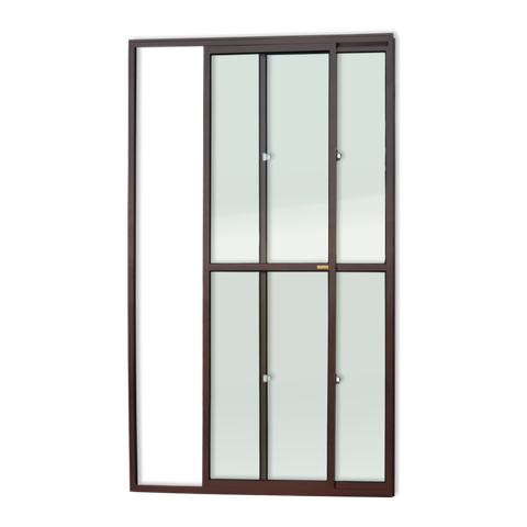 Porta Balcão Alumínio 2F.210 x 120 V.Liso Marrom Corten Brimak