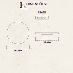 Prato Giratório para Mesa de Jantar 80cm - 8