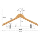 Ver imagem 3 de Kit 3x Cabides de Madeira com Presilha Verniz Marfim Roupa