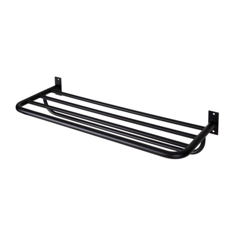 Toalheiro de Banho Banheiro Hotelaria Triplo 63,1cm em Aço Inox Black Matte Stainless