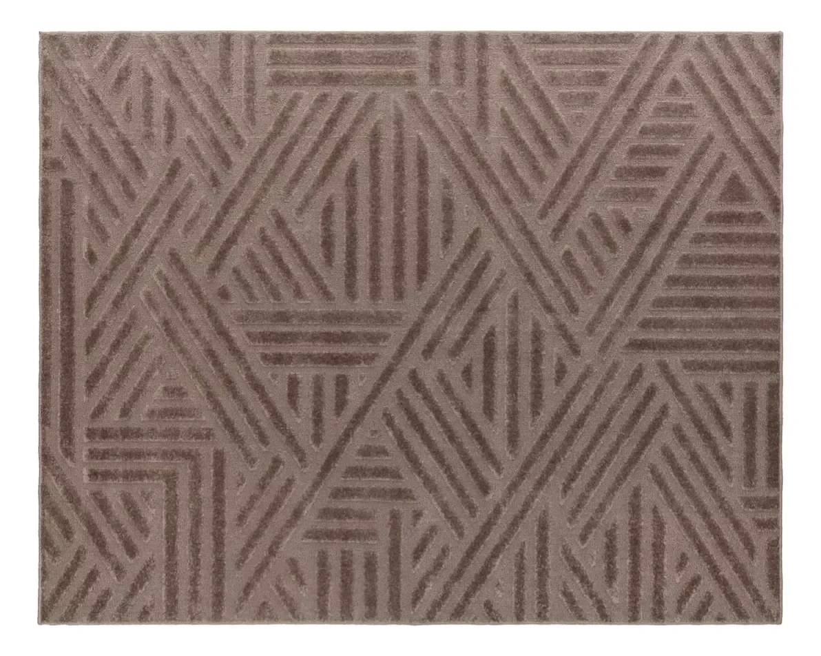 Ver imagem 2 de Tapete Sala Alto Relevo Realce Trama Taupe Marrom 200x250 Cm 2x2,5m