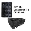 Ver imagem 1 de Kit Com 15 Bandeja Alta Plástica 15 Células Sementeira