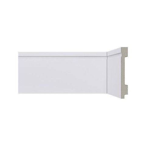 Rodape de Poliestireno 10cm Branco B106 Frisado - Santa Luzia