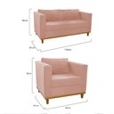 Ver mais imagens de Kit Sofá 2 Lugares e Poltrona Europa Suede Rosê - Am Decor