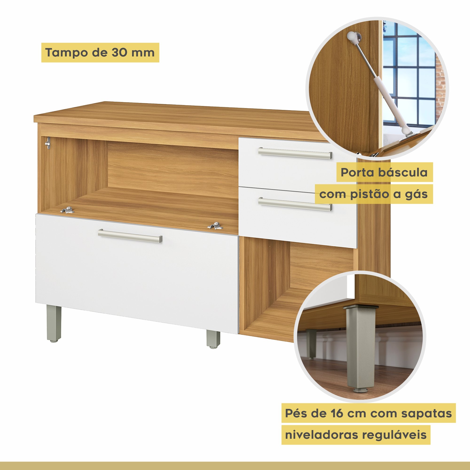 Cozinha 07 Peças Premium 100% MDF Burguesa - 5