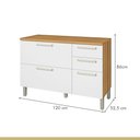 Ver mais imagens de Cozinha 07 Peças Premium 100% MDF Burguesa Marrom/Freijó/Branco