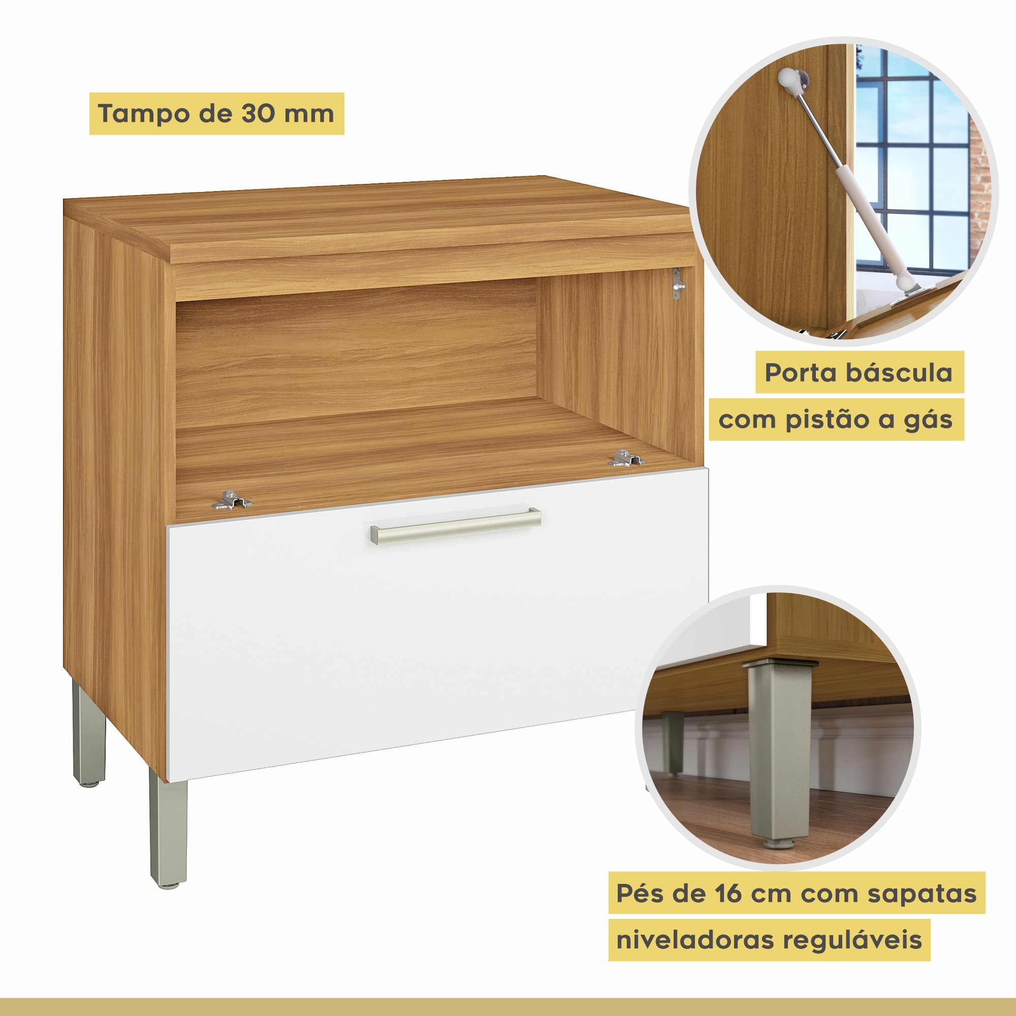 Cozinha 07 Peças Premium 100% MDF Burguesa - 11