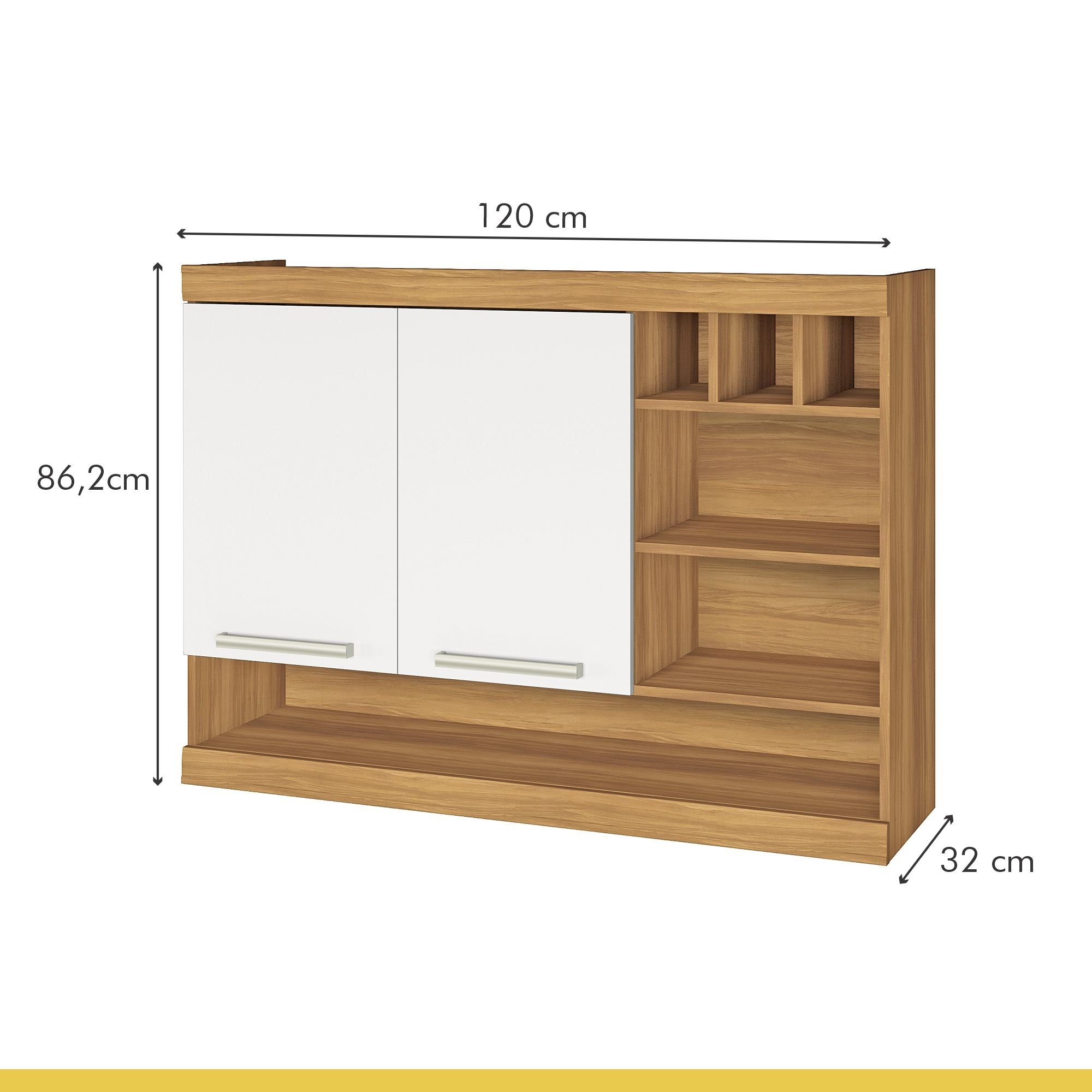 Cozinha 5 Peças Armário Geladeira Burguesa Premium  100% Mdf - 4