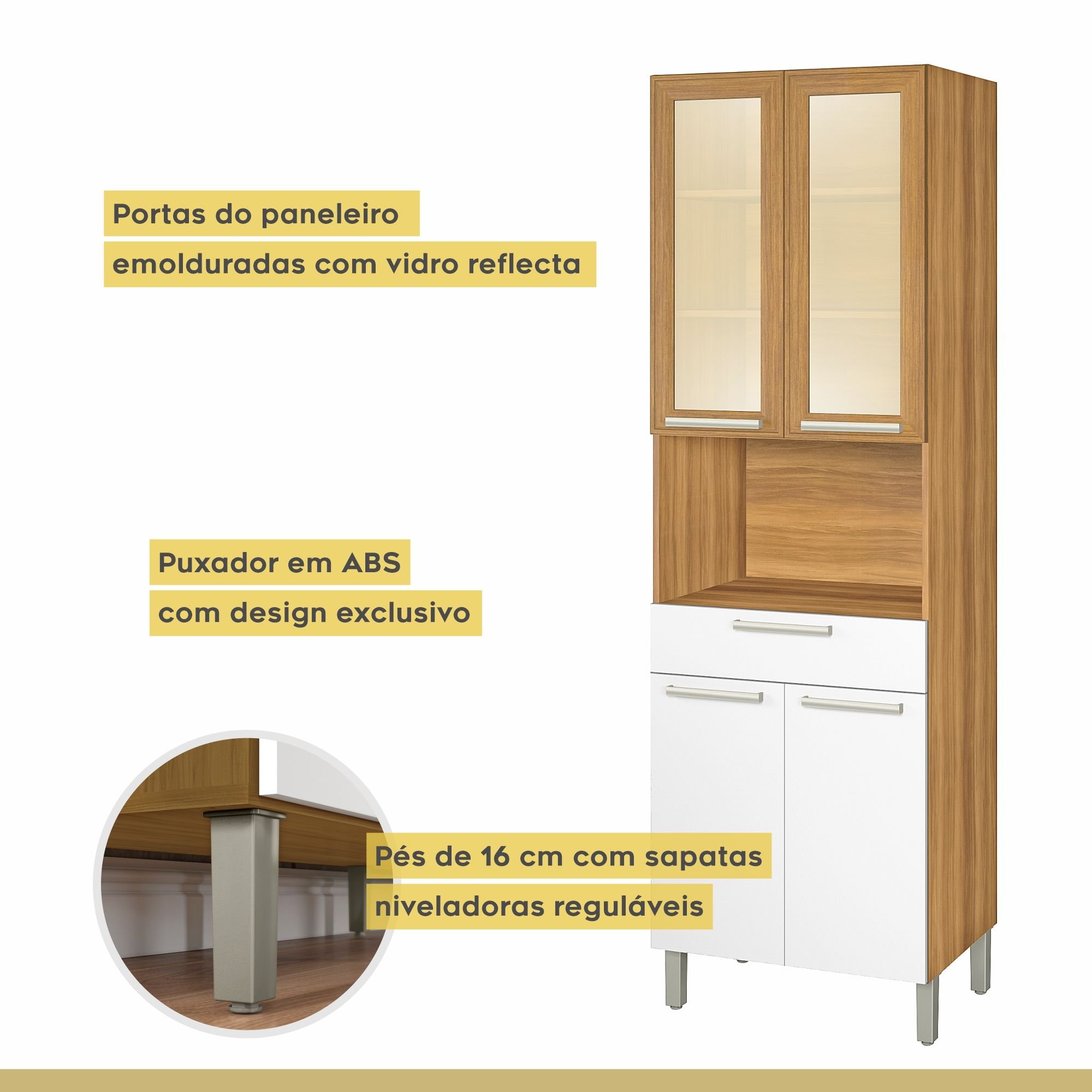 Cozinha 5 Peças Armário Geladeira Burguesa Premium  100% Mdf - 12