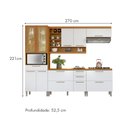 Ver imagem 3 de Cozinha 5 Peças Armário Geladeira Burguesa Premium 100% MDF Marrom/Freijó/Branco