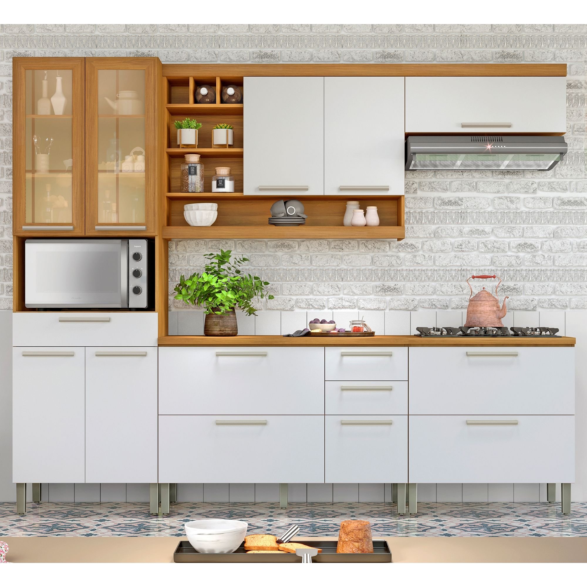 Cozinha 5 Peças Armário Geladeira Burguesa Premium  100% Mdf - 1
