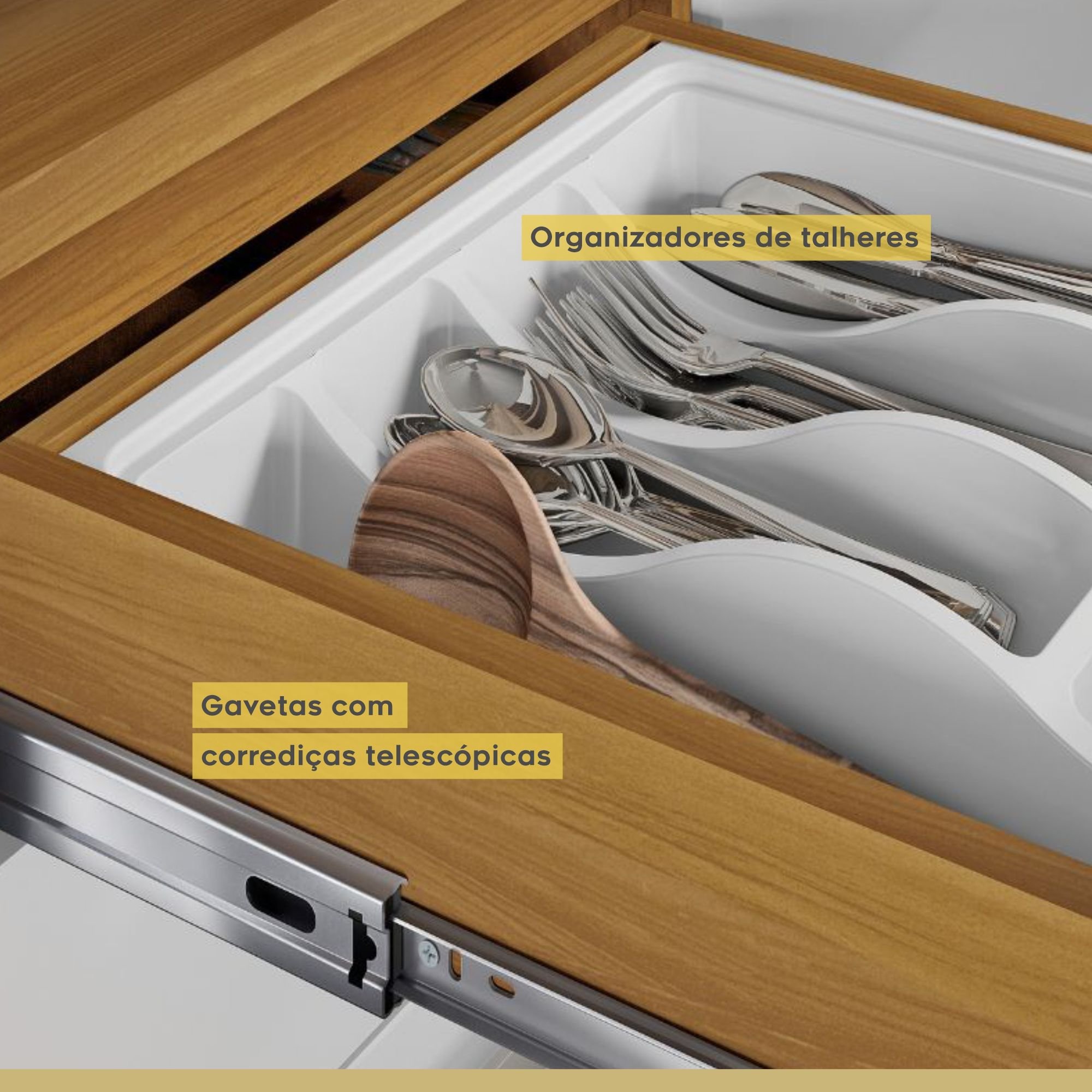 Cozinha 5 Peças Armário Geladeira Burguesa Premium  100% Mdf - 6