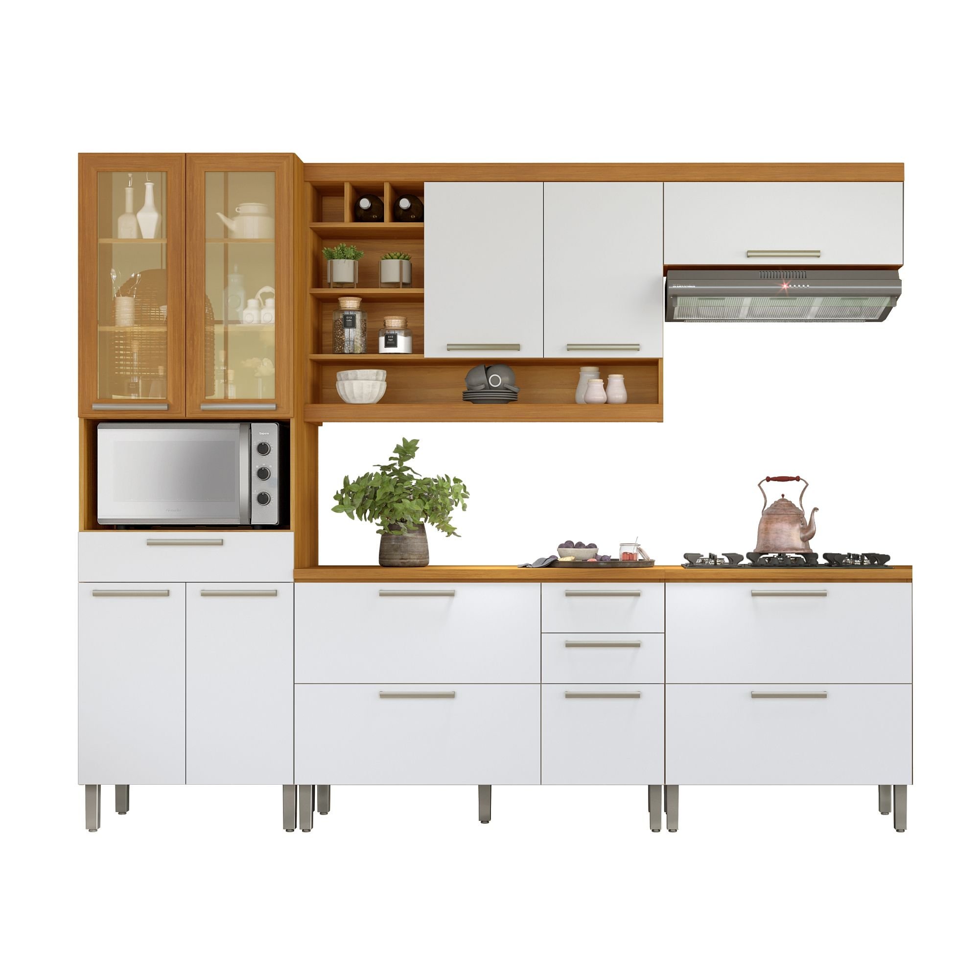 Cozinha 5 Peças Armário Geladeira Burguesa Premium  100% Mdf - 16