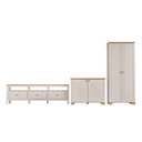 Ver imagem 2 de Conjunto de Sala com Rack, Estante e 1 Armário Madeira Maciça Ananda CabeCasa MadeiraOriginals Branco Off White/Mel