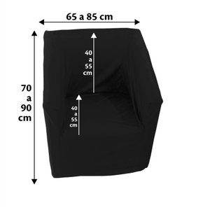 Capa Poltrona Ferradura Quadrada:preto