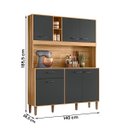 Ver imagem 4 de Armario de Cozinha Erva Doce 140 Cm 6 Portas e 1 Gaveta