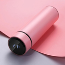 Ver imagem 1 de Garrafa Térmica Portátil 500ml Termômetro Aço Inox Tampa Touch Led Cor: Rosa