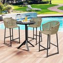 Ver imagem 3 de Kit 02 Banqueta Para Área Gourmet Cozinha Varanda Corda Náutica Porto D04 Bege - Lyam Decor