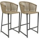Ver imagem 1 de Kit 02 Banqueta Para Área Gourmet Cozinha Varanda Corda Náutica Porto D04 Bege - Lyam Decor