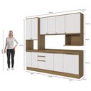 Ver imagem 4 de Armário de Cozinha Compacta Nicho Micro-ondas 100% Mdf 250cm Nogueira/branco Celeste Kappesberg