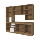 Ver imagem 5 de Armário de Cozinha Compacta Nicho Micro-ondas 100% Mdf 250cm Nogueira/branco Celeste Kappesberg