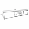 Rack para TV 220cm 02 Portas 03 Prateleiras Rak2022-Prme Estilare Preto - 2