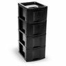 Gaveteiro Preto Organizador Plástico 4 Gavetas Grandes - 1