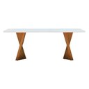 Ver imagem 2 de Mesa de Jantar Gus 250x108cm Retangular - Amêndoa - Tampo 250x108cm Branco/vidro Off-white
