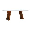 Ver imagem 1 de Mesa de Jantar Gus 250x108cm Retangular - Amêndoa - Tampo 250x108cm Branco/vidro Off-white
