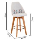 Ver imagem 3 de Kit 04 Banquetas Bege Claro E Almofada Mosaico