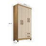 Guarda Roupa Solteiro Aspen 4 Portas 2 Gavetas I01 Carvalho Off White - Clique Chique Móveis - 5
