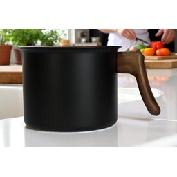Leiteira Caneca Fervedor Aluminio Ceramica Inducao Mimo Style Black - 3
