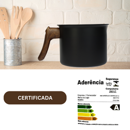 Leiteira Caneca Fervedor Aluminio Ceramica Inducao Mimo Style Black - 8