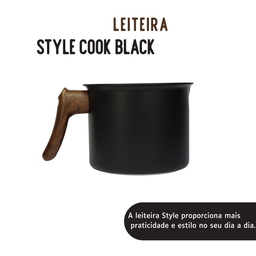 Leiteira Caneca Fervedor Aluminio Ceramica Inducao Mimo Style Black - 2