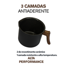 Leiteira Caneca Fervedor Aluminio Ceramica Inducao Mimo Style Black - 7