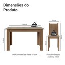 Ver imagem 3 de Conjunto Sala de Jantar Cereja Mesa Tampo de Vidro 6 Cadeiras Rustic/Crema/Sintético Bege Madesa