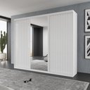 Ver imagem 1 de Guarda Roupa Casal Active 3 Portas de Correr 6 Gavetas MDF com Espelho Branco Bom Pastor Móveis
