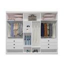 Ver imagem 2 de Guarda Roupa Casal Active 3 Portas de Correr 6 Gavetas MDF com Espelho Branco Bom Pastor Móveis