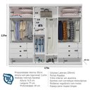 Ver imagem 3 de Guarda Roupa Casal Active 3 Portas de Correr 6 Gavetas MDF com Espelho Branco Bom Pastor Móveis